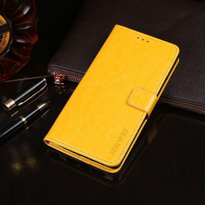 For Blackview BV9800 Pro idewei Crazy Horse Texture Horizontal Flip Leather Case with Holder & Card Slots & Wallet(Yellow) - More Brand by idewei | Online Shopping UK | buy2fix