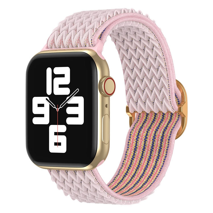 Wave Nylon Watch Band For Apple Watch Ultra 49mm&Watch Ultra 2 49mm / Series 9&8&7 45mm / SE 3&SE 2&6&SE&5&4 44mm / 3&2&1 42mm(Pink) - Watch Bands by buy2fix | Online Shopping UK | buy2fix