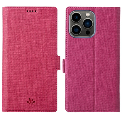 For iPhone 14 Pro Max ViLi K Series Dual-side Buckle Magsafe Leather Phone Case(Rose Red) - iPhone 14 Pro Max Cases by ViLi | Online Shopping UK | buy2fix