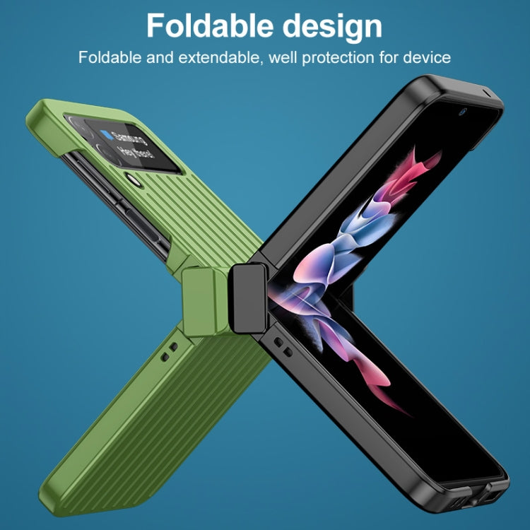 For Samsung Galaxy Z Flip4 5G IMAK JS-3 Series Colorful Vertical Stripe PC Case(Light Blue) - Galaxy Z Flip4 5G Cases by imak | Online Shopping UK | buy2fix