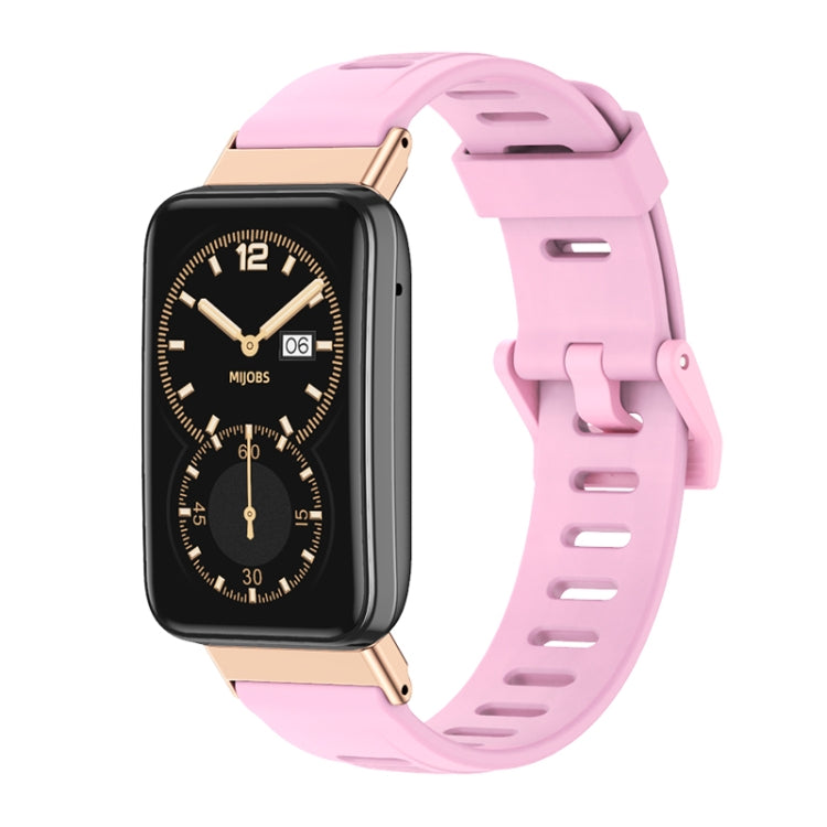 For Xiaomi Mi Band 7 Pro Mijobs Flat Hole TPU Watch Band(Lotus Pink Rose Gold) - Watch Bands by MIJOBS | Online Shopping UK | buy2fix