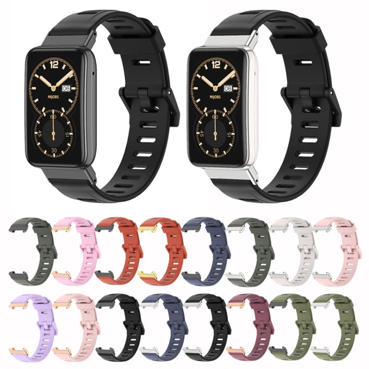 For Xiaomi Mi Band 7 Pro Mijobs Flat Hole TPU Watch Band(Lotus Pink Rose Gold) - Watch Bands by MIJOBS | Online Shopping UK | buy2fix