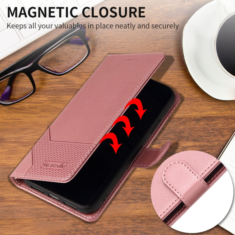 For Huawei P20 Lite GQUTROBE Skin Feel Magnetic Leather Phone Case(Rose Gold) - Huawei Cases by GQUTROBE | Online Shopping UK | buy2fix