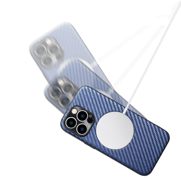 For iPhone 13 Pro Max MagSafe Magnetic Carbon Fiber Texture Phone Case (Blue) - iPhone 13 Pro Max Cases by buy2fix | Online Shopping UK | buy2fix