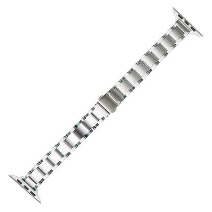 Three Beads Metal Watch Band For Apple Watch Ultra 49mm&Watch Ultra 2 49mm / Series 9&8&7 45mm / SE 3&SE 2&6&SE&5&4 44mm / 3&2&1 42mm(Silver) - Watch Bands by buy2fix | Online Shopping UK | buy2fix