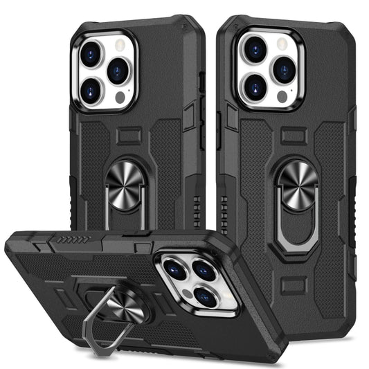 For iPhone 11 Pro Max Ring Holder Armor Hybrid Phone Case (Black) - iPhone 11 Pro Max Cases by buy2fix | Online Shopping UK | buy2fix