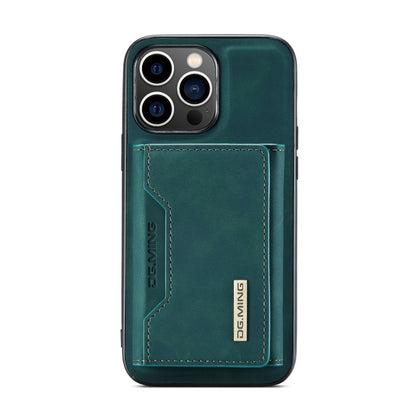 For iPhone 14 Pro Max DG.MING M2 Series 3-Fold Card Bag Leather Case(Green) - iPhone 14 Pro Max Cases by DG.MING | Online Shopping UK | buy2fix