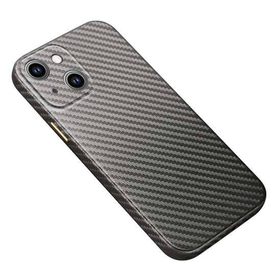 For iPhone 14 Plus R-JUST Carbon Fiber Texture Kevlar Phone Case(Grey) - iPhone 14 Plus Cases by R-JUST | Online Shopping UK | buy2fix