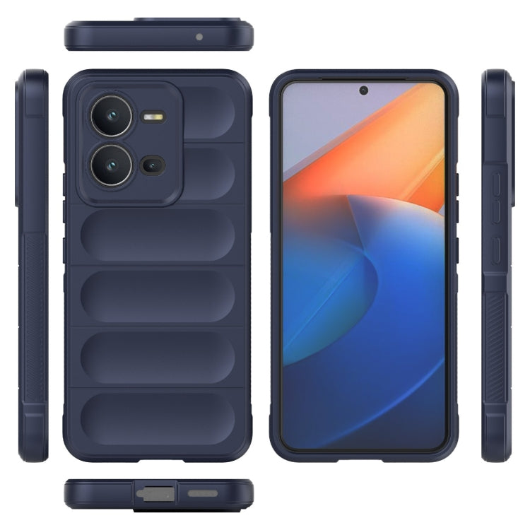 For vivo V25 5G Global Magic Shield TPU + Flannel Phone Case(Dark Blue) - vivo Cases by buy2fix | Online Shopping UK | buy2fix