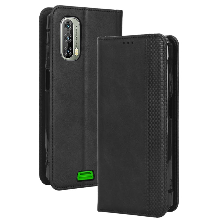 For Blackview BV7100 Magnetic Buckle Retro Texture Leather Phone Case(Black) - More Brand by buy2fix | Online Shopping UK | buy2fix