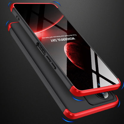 For vivo Y22 / Y22s GKK Three Stage Splicing Full Coverage PC Phone Case(Black Red) - vivo Cases by GKK | Online Shopping UK | buy2fix