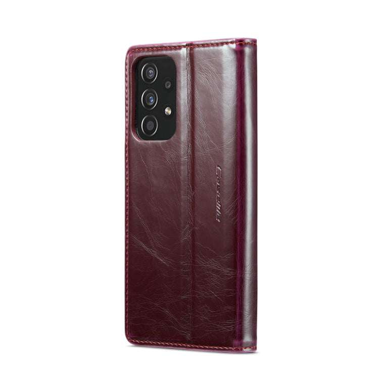 For Samsung Galaxy A52 CaseMe 003 Crazy Horse Texture Leather Phone Case(Wine Red) - Galaxy Phone Cases by CaseMe | Online Shopping UK | buy2fix