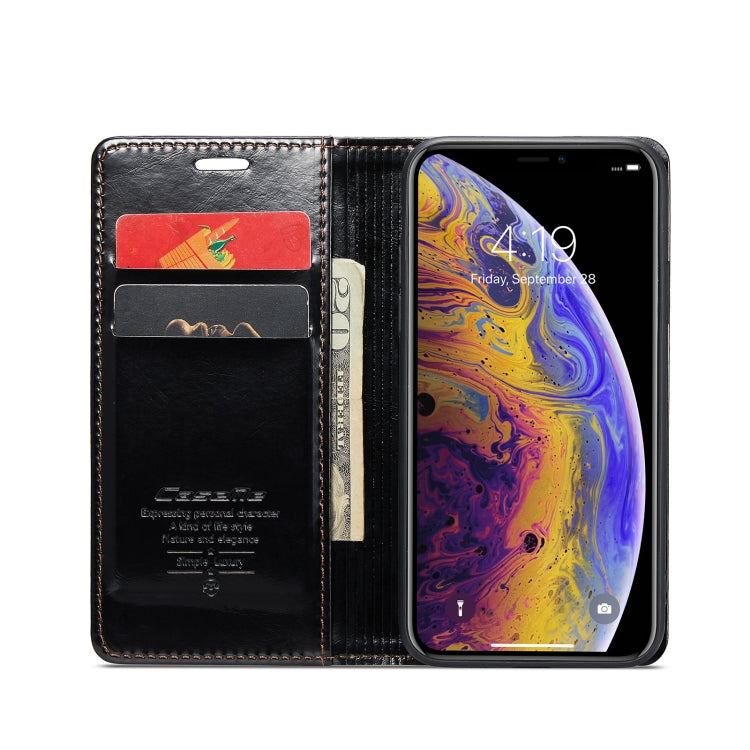 For iPhone XS Max CaseMe 003 Crazy Horse Texture Leather Phone Case(Black) - More iPhone Cases by CaseMe | Online Shopping UK | buy2fix