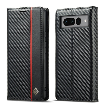 For Google Pixel 7 Pro LC.IMEEKE Carbon Fiber PU + TPU Leather Case(Vertical Black) - Google Cases by LC.IMEEKE | Online Shopping UK | buy2fix