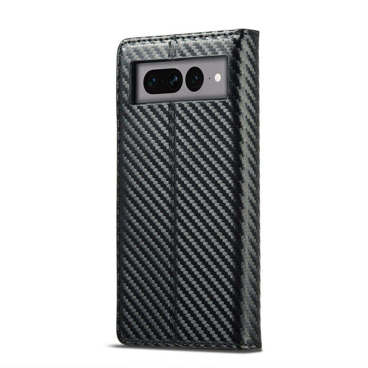 For Google Pixel 7 Pro LC.IMEEKE Carbon Fiber PU + TPU Leather Case(Vertical Black) - Google Cases by LC.IMEEKE | Online Shopping UK | buy2fix