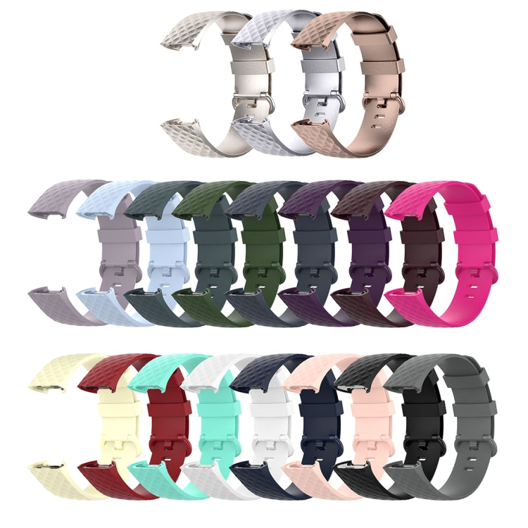 Color Buckle TPU Wrist Strap Watch Band for Fitbit Charge 4 / Charge 3 / Charge 3 SE, Size: S(Silver) - Watch Bands by buy2fix | Online Shopping UK | buy2fix