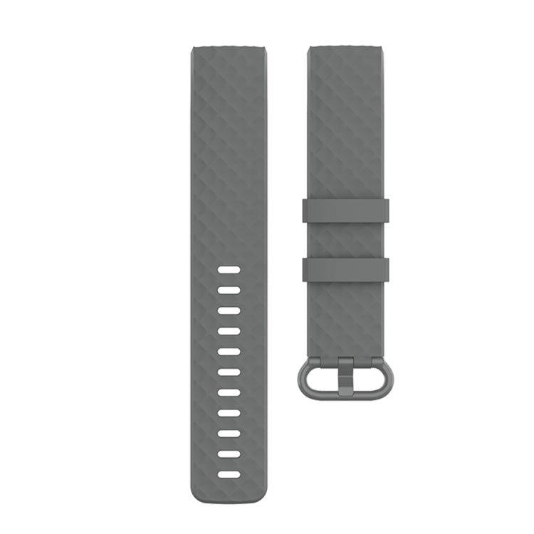 Color Buckle TPU Wrist Strap Watch Band for Fitbit Charge 4 / Charge 3 / Charge 3 SE, Size: L(Gray) - Watch Bands by buy2fix | Online Shopping UK | buy2fix