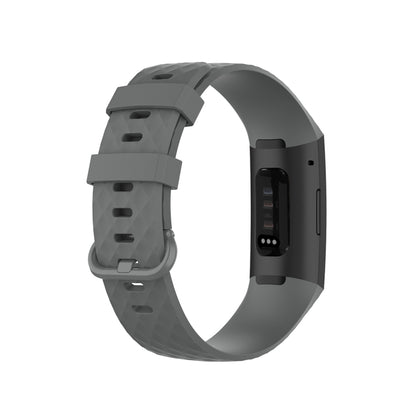 Color Buckle TPU Wrist Strap Watch Band for Fitbit Charge 4 / Charge 3 / Charge 3 SE, Size: L(Gray) - Watch Bands by buy2fix | Online Shopping UK | buy2fix