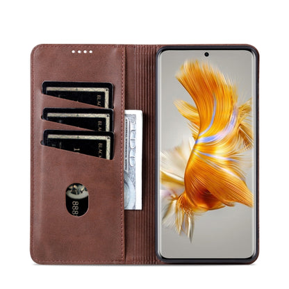 For Huawei Mate 50 / Mate 50E AZNS Magnetic Calf Texture Flip Leather Phone Case(Dark Brown) - Huawei Cases by AZNS | Online Shopping UK | buy2fix