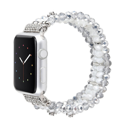 For Apple Watch 5 & 4 44mm / 3 & 2 & 1 42mm Pearl Crystal Watch Band(Crystal Porcelain White) - Watch Bands by buy2fix | Online Shopping UK | buy2fix