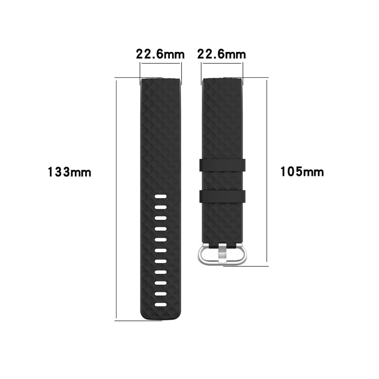 18mm Silver Color Buckle TPU Wrist Strap Watch Band for Fitbit Charge 4 / Charge 3 / Charge 3 SE, Size: L(Red) - Watch Bands by buy2fix | Online Shopping UK | buy2fix