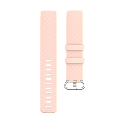 18mm Silver Color Buckle TPU Wrist Strap Watch Band for Fitbit Charge 4 / Charge 3 / Charge 3 SE, Size: L(Light Pink) - Watch Bands by buy2fix | Online Shopping UK | buy2fix