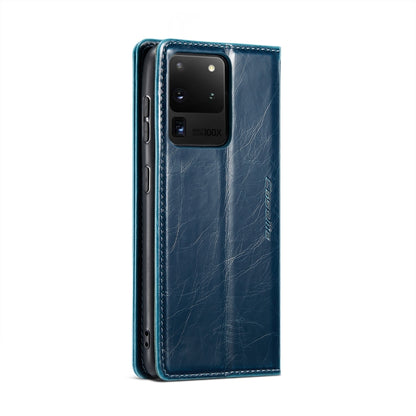 For Samsung Galaxy S20 Ultra CaseMe 003 Crazy Horse Texture Leather Phone Case(Blue) - Galaxy Phone Cases by CaseMe | Online Shopping UK | buy2fix