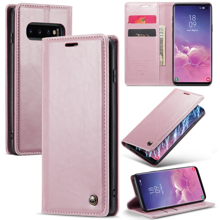 For Samsung Galaxy S10 CaseMe 003 Crazy Horse Texture Leather Phone Case(Rose Gold) - Galaxy Phone Cases by CaseMe | Online Shopping UK | buy2fix