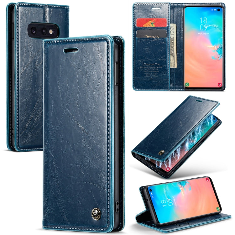 For Samsung Galaxy S10e CaseMe 003 Crazy Horse Texture Leather Phone Case(Blue) - Galaxy Phone Cases by CaseMe | Online Shopping UK | buy2fix