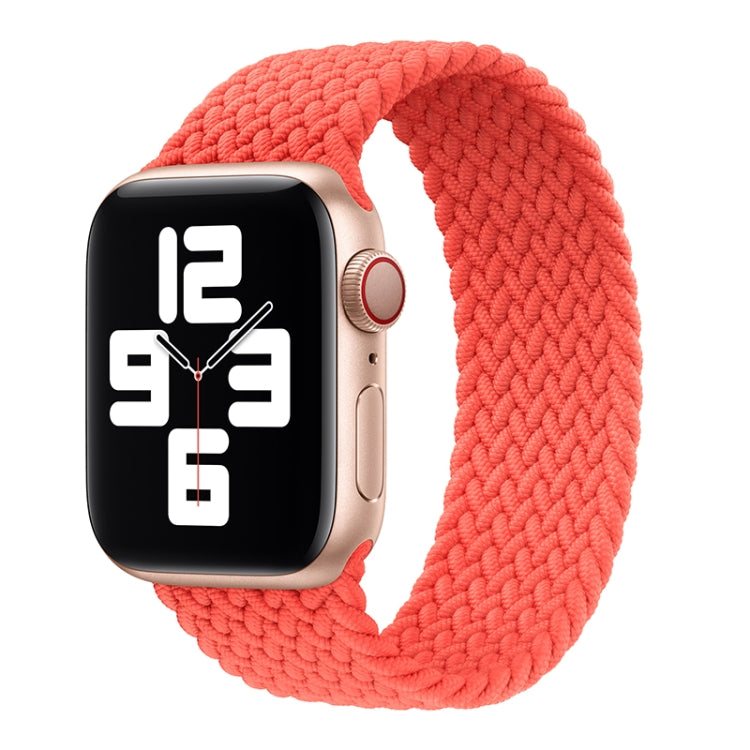 Nylon Single-turn Braided Watch Band For Apple Watch Ultra 49mm&Watch Ultra 2 49mm / Series 9&8&7 45mm / SE 3&SE 2&6&SE&5&4 44mm / 3&2&1 42mm, Length:145mm(Bright Orange) - Watch Bands by buy2fix | Online Shopping UK | buy2fix