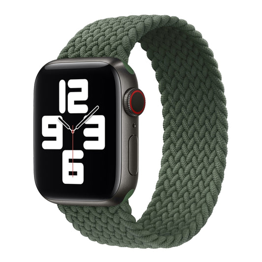 Nylon Single-turn Braided Watch Band For Apple Watch Ultra 49mm / Series 8&7 45mm / SE 2&6&SE&5&4 44mm / 3&2&1 42mm, Length:155mm(Olive Green) - Watch Bands by buy2fix | Online Shopping UK | buy2fix