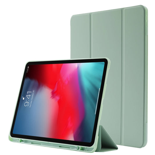 Skin Feel Pen Holder Tri-fold Tablet Leather Case For iPad Air 13 2024 / iPad Pro 12.9 2022 / 2021 / 2020 / 2018(Matcha Green) - iPad Pro 12.9 (2022/2021) Cases by buy2fix | Online Shopping UK | buy2fix