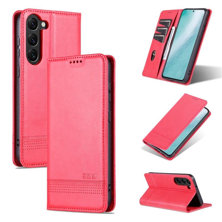 For Samsung Galaxy S23+ 5G AZNS Magnetic Calf Texture Flip Leather Phone Case(Red) - Galaxy S23+ 5G Cases by AZNS | Online Shopping UK | buy2fix