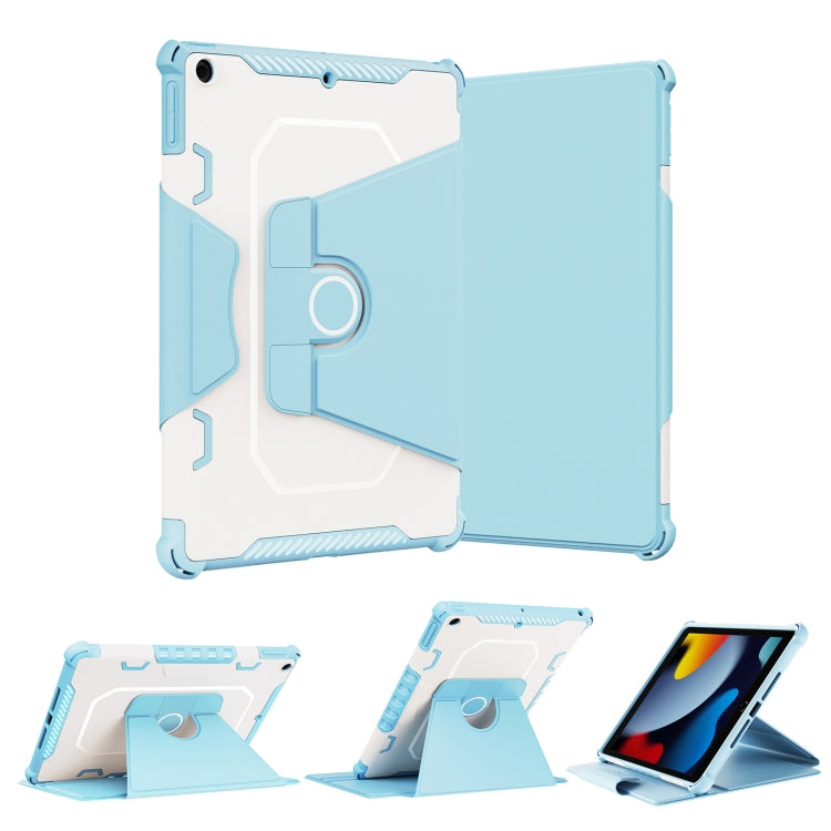 For iPad 10.2 2021 360 Degree Rotating Armored Smart Tablet Leather Case(Blue) - iPad 10.2 Cases by buy2fix | Online Shopping UK | buy2fix