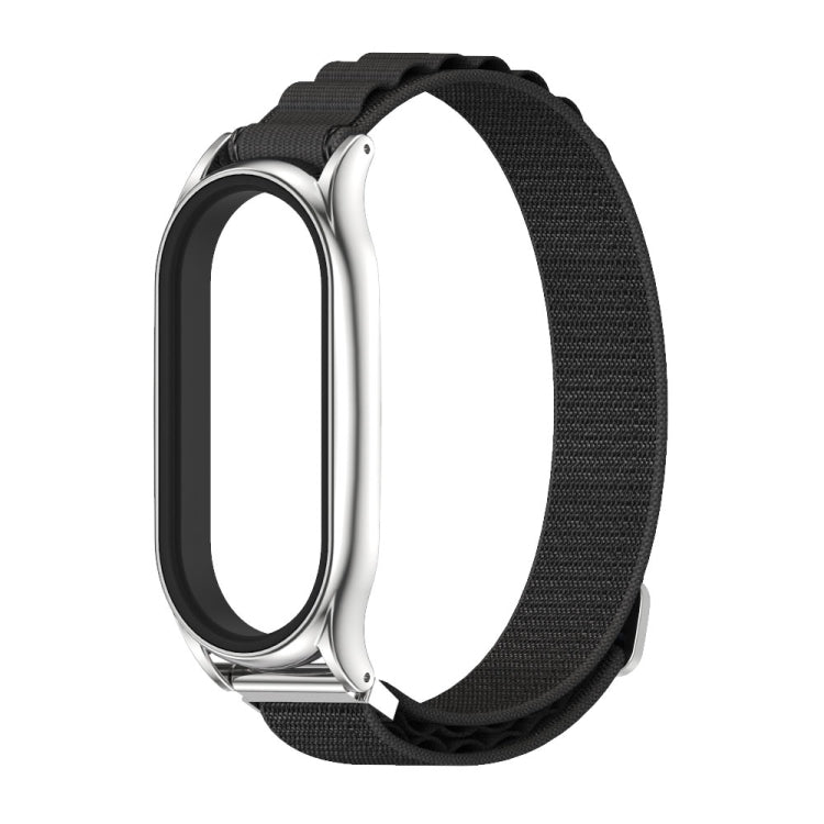 For Xiaomi Mi Band 6 / 5 / 4 / 3 MIJOBS PLUS Nylon Breathable Watch Band(Black Silver) - Watch Bands by MIJOBS | Online Shopping UK | buy2fix