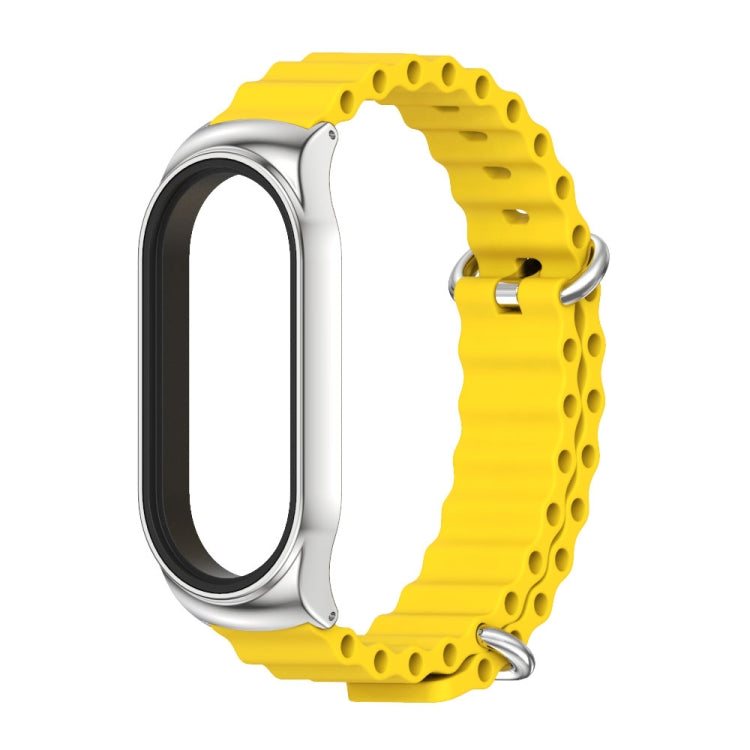 For Xiaomi Mi Band 6 / 5 / 4 / 3 MIJOBS CS Marine Silicone Breathable Watch Band(Yellow Silver) - Watch Bands by MIJOBS | Online Shopping UK | buy2fix