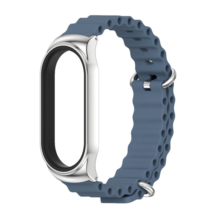 For Xiaomi Mi Band 7 / 7 NFC MIJOBS CS Marine Silicone Breathable Watch Band(Space Blue Silver) - Watch Bands by MIJOBS | Online Shopping UK | buy2fix