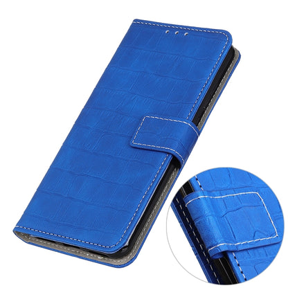 For OnePlus 11 5G Magnetic Crocodile Texture Leather Phone Case(Blue) - OnePlus Cases by buy2fix | Online Shopping UK | buy2fix