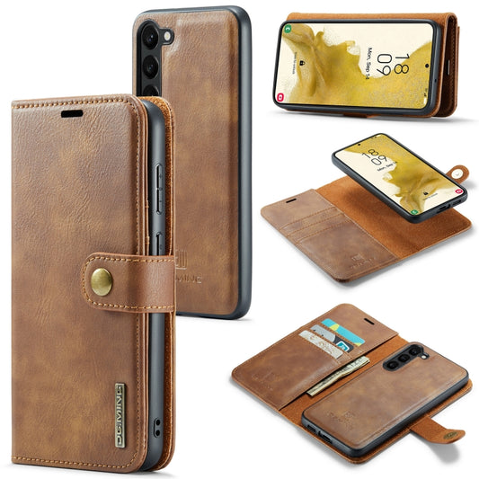 For Samsung Galaxy S23 5G DG.MING Crazy Horse Texture Detachable Magnetic Leather Case(Brown) - Galaxy S23 5G Cases by DG.MING | Online Shopping UK | buy2fix