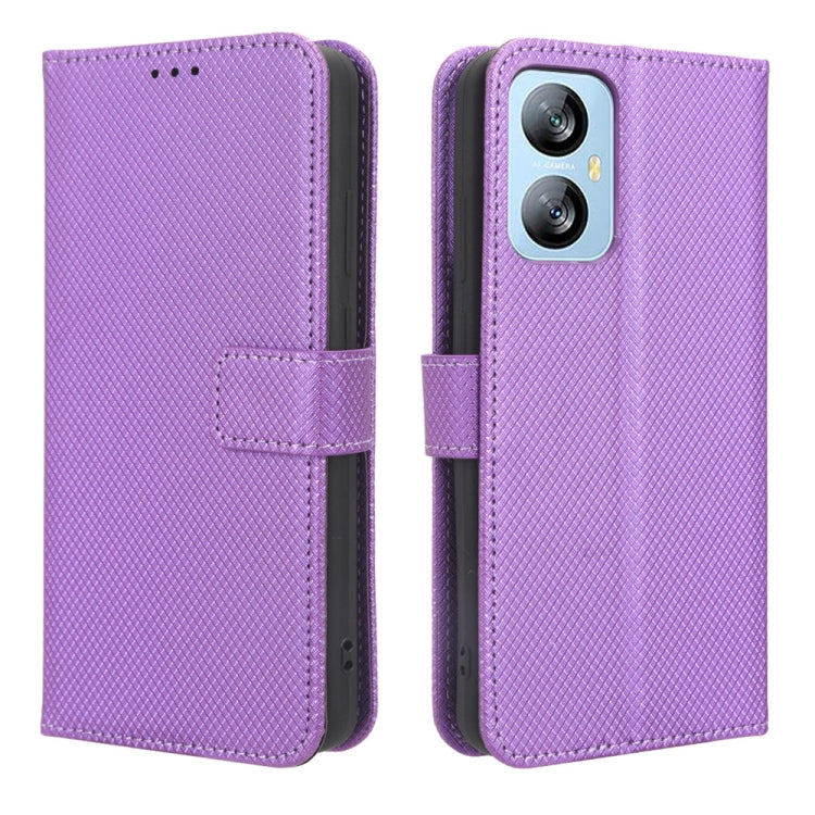 For Blackview A52 Diamond Texture Leather Phone Case(Purple) - More Brand by buy2fix | Online Shopping UK | buy2fix