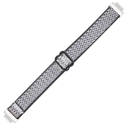 For Fitbit Inspire 2 Buckle Wave Braided Nylon Watch Band(White Black) - Watch Bands by buy2fix | Online Shopping UK | buy2fix