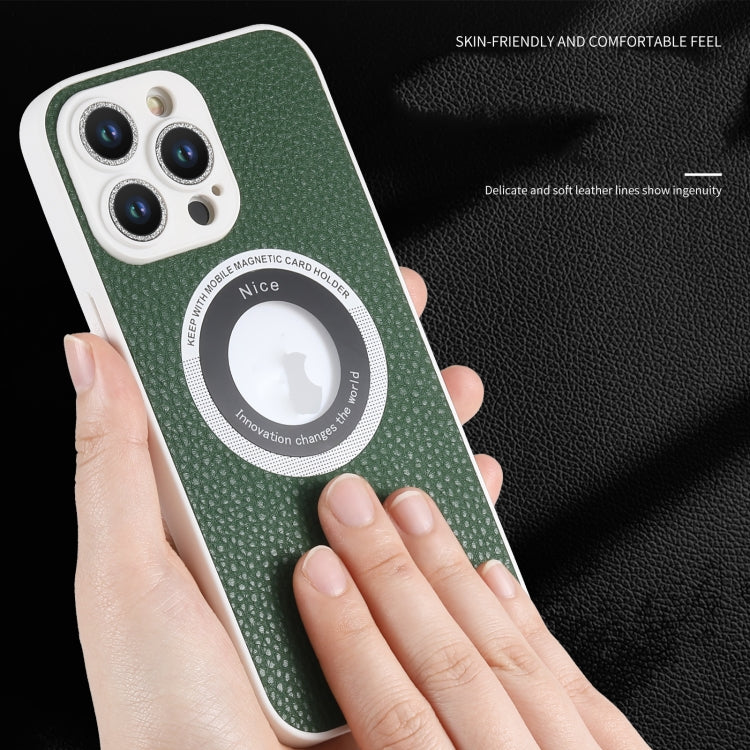 For iPhone 12 Pro Glitter Lens MagSafe Magnetic Phone Case(Green) - iPhone 12 / 12 Pro Cases by buy2fix | Online Shopping UK | buy2fix