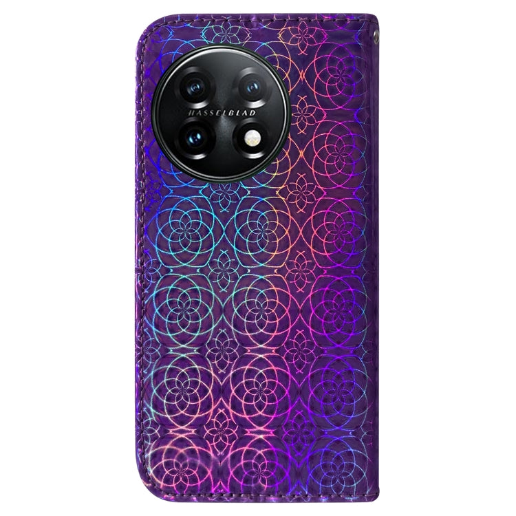 For OnePlus 11 Colorful Magnetic Buckle Leather Phone Case(Purple) - OnePlus Cases by buy2fix | Online Shopping UK | buy2fix