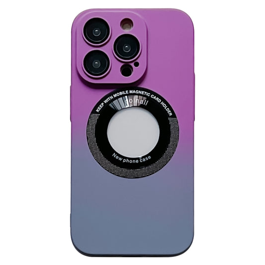 For iPhone 14 Pro Max Gradient Skin Feel MagSafe Magnetic Phone Case(Purple + Grey) - iPhone 14 Pro Max Cases by buy2fix | Online Shopping UK | buy2fix
