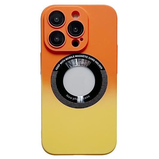 For iPhone 13 Gradient Skin Feel MagSafe Magnetic Phone Case(Orange + Yellow) - iPhone 13 Cases by buy2fix | Online Shopping UK | buy2fix