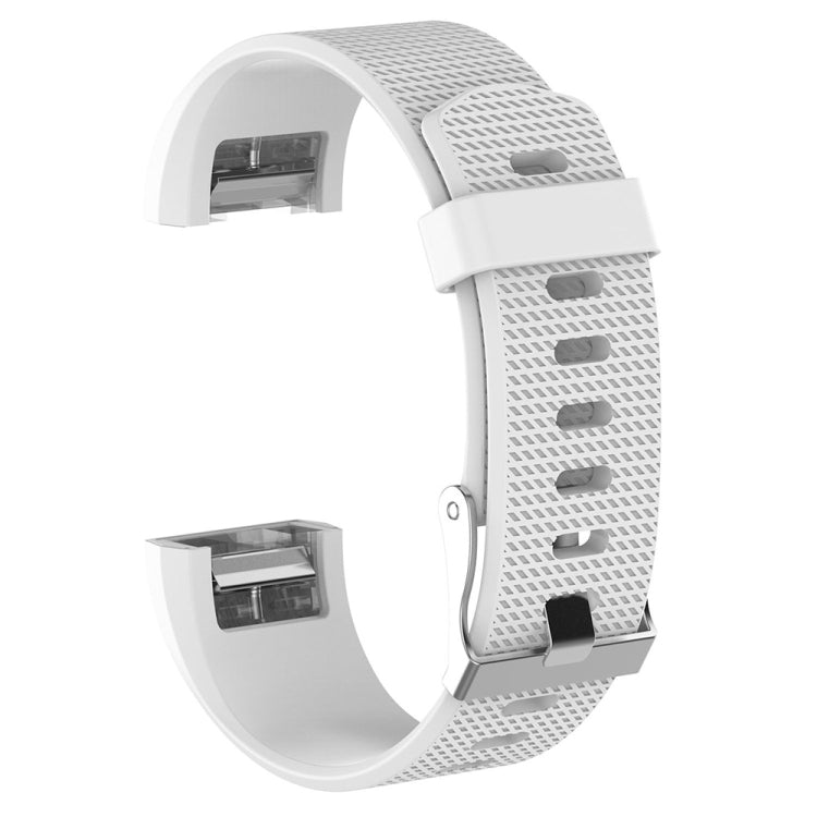 For Fitbit Charge 2 Common Texture Silicone  Watch Band with Buckle, Size:S(White) - Watch Bands by buy2fix | Online Shopping UK | buy2fix