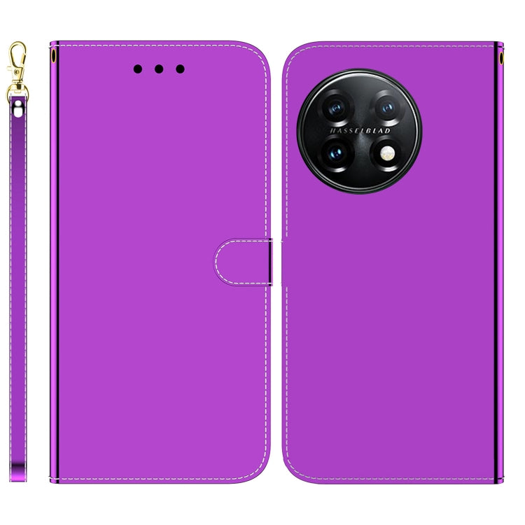 For OnePlus 11 Imitated Mirror Surface Horizontal Flip Leather Phone Case(Purple) - OnePlus Cases by buy2fix | Online Shopping UK | buy2fix