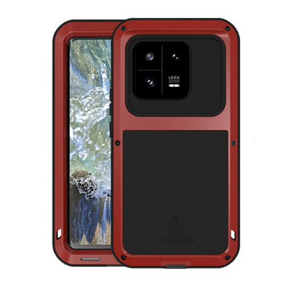 For Xiaomi 13 Pro LOVE MEI Metal Shockproof Life Waterproof Dustproof Phone Case(Red) - Xiaomi Cases by LOVE MEI | Online Shopping UK | buy2fix