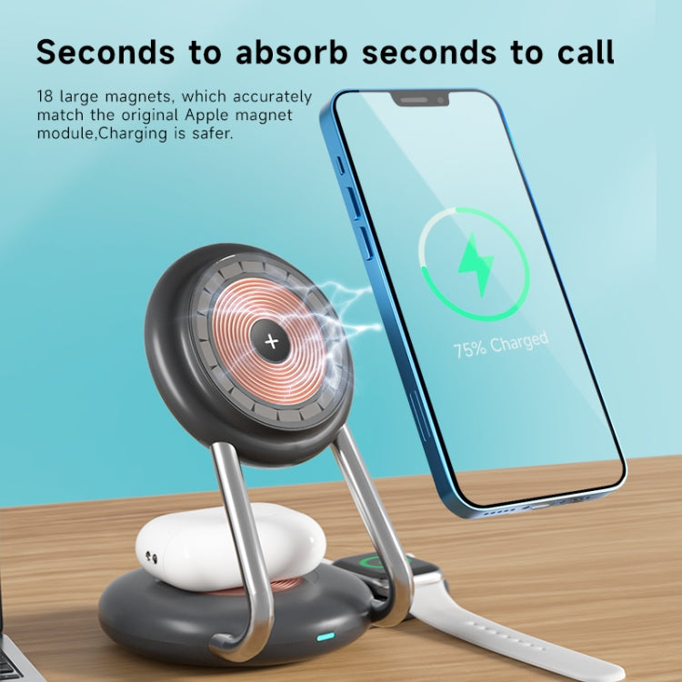 N21 15W 3 in 1 Transparent Magnetic Wireless Charger(White) - Wireless Charger by buy2fix | Online Shopping UK | buy2fix