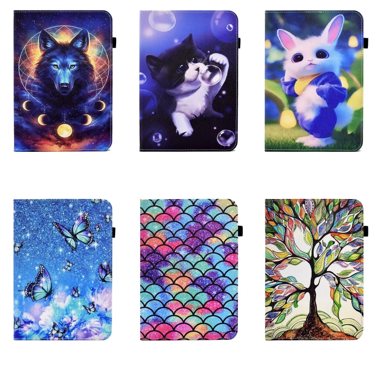 For Samsung Galaxy Tab S6 Lite P610 Colored Drawing Stitching Elastic Band Leather Smart Tablet Case(Space Wolf) - Tab S6 Lite P610 / P615 by buy2fix | Online Shopping UK | buy2fix